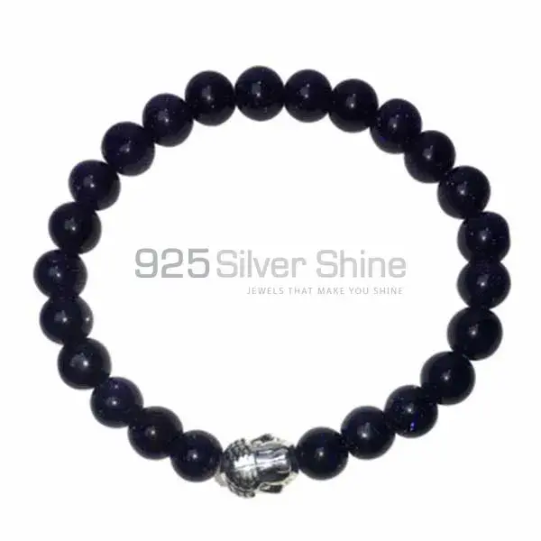 Black Onyx Gemstone Beads Bracelets 925BB129_0