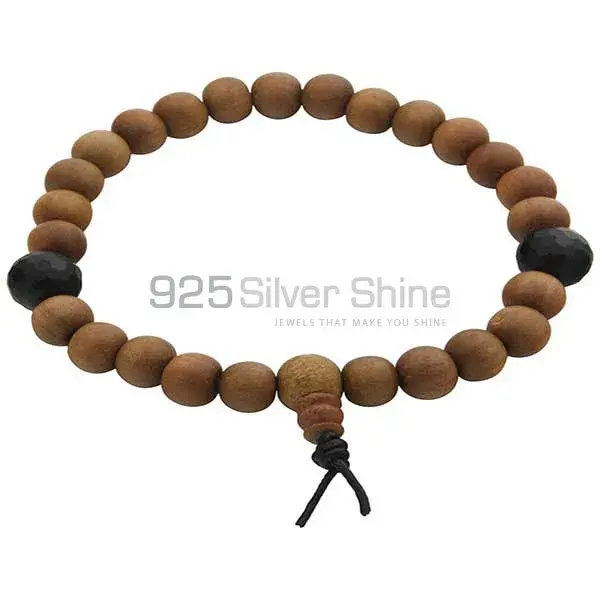 Wholesale Loose Sandalwood Gemstone Beads Bracelets 925BB215