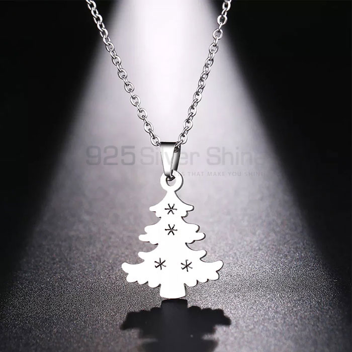Wholesale Minimalist Christmas Tree Necklace Trends In 925 Sterling Silver CTMN14_0