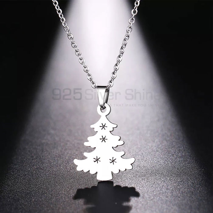 Minimalist Christmas Tree Necklace Trends In 925 Sterling Silver CTMN14_0