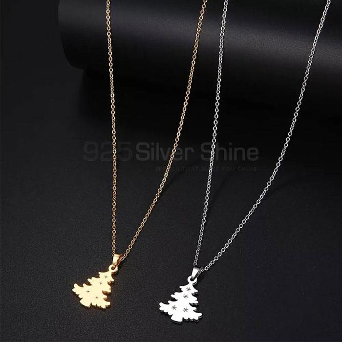 Minimalist Christmas Tree Necklace Trends In 925 Sterling Silver CTMN14_1