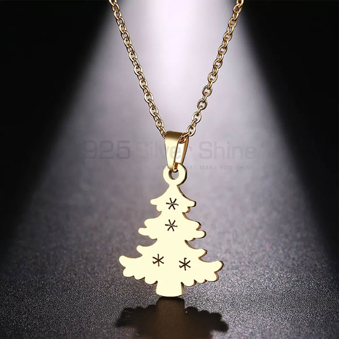 Minimalist Christmas Tree Necklace Trends In 925 Sterling Silver CTMN14_2