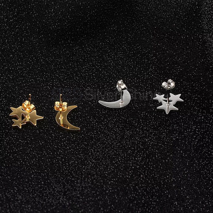 Wholesale Moon Star Stud Earring In 925 Silver Jewelry MOME388_0