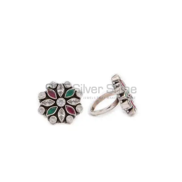 Multi Cut Stone Toe Ring In Sterling Silver Jewelry 925STR65