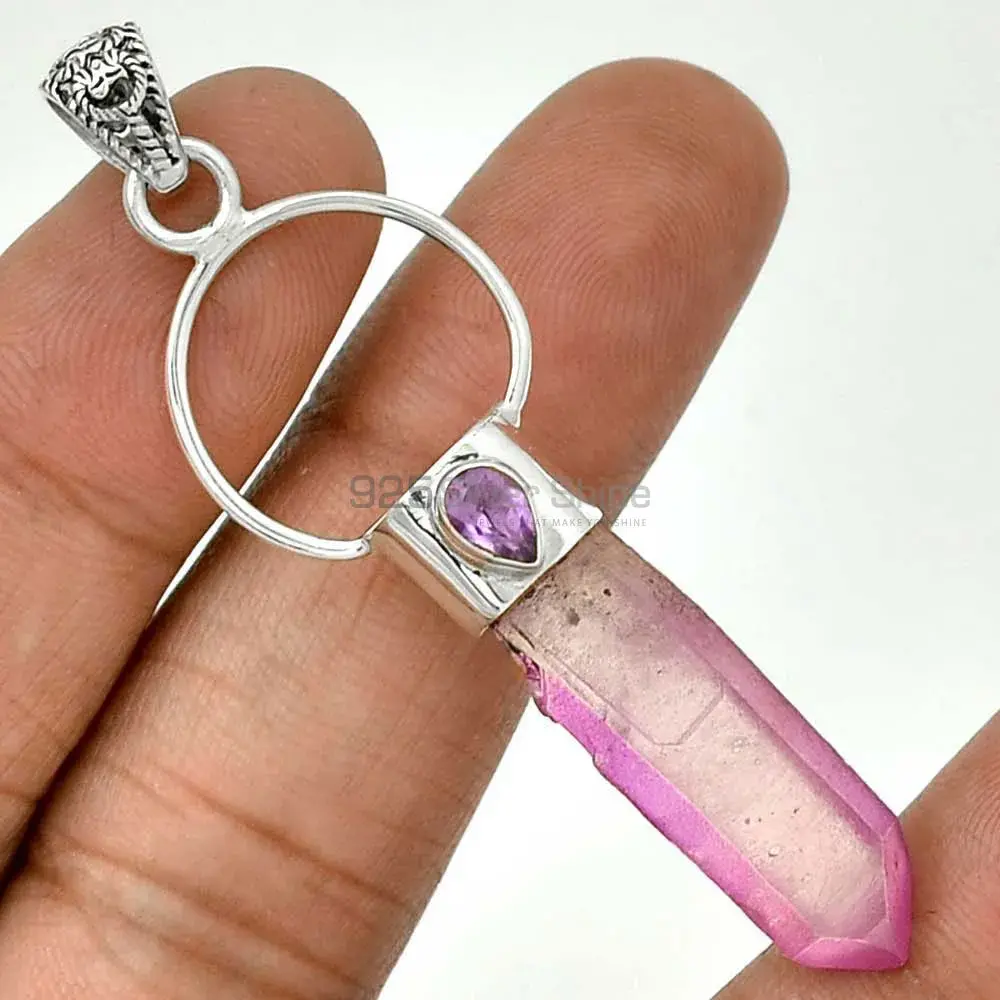 Wholesale Multi Gemstone Handmade Pendants In 925 Sterling Silver Jewelry 925SP090-2_0