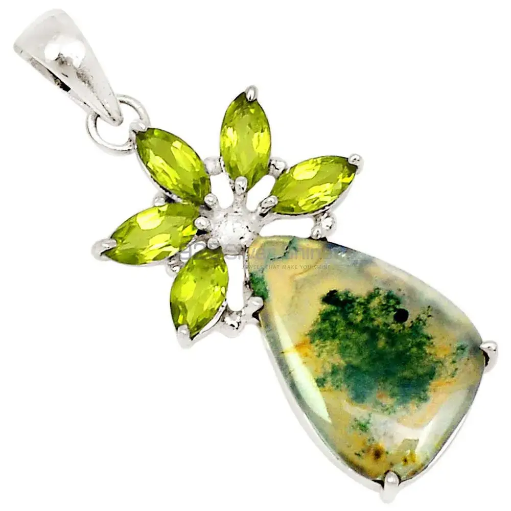 Wholesale Multi Gemstone Handmade Pendants In 925 Sterling Silver Jewelry 925SP13-1