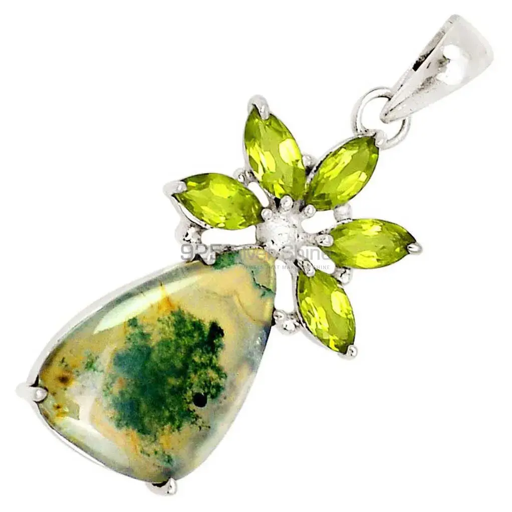 Wholesale Multi Gemstone Handmade Pendants In 925 Sterling Silver Jewelry 925SP13-1_1