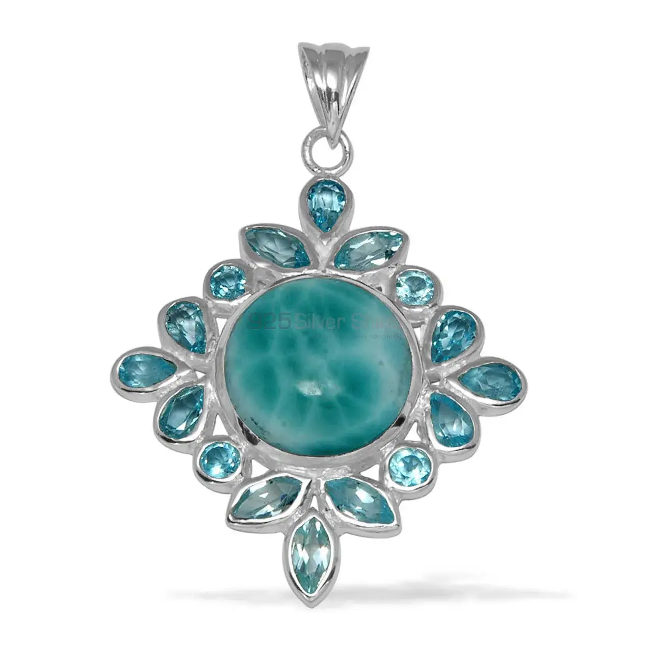 Multi Gemstone Handmade Pendants In 925 Sterling Silver Jewelry 925SP1446_0