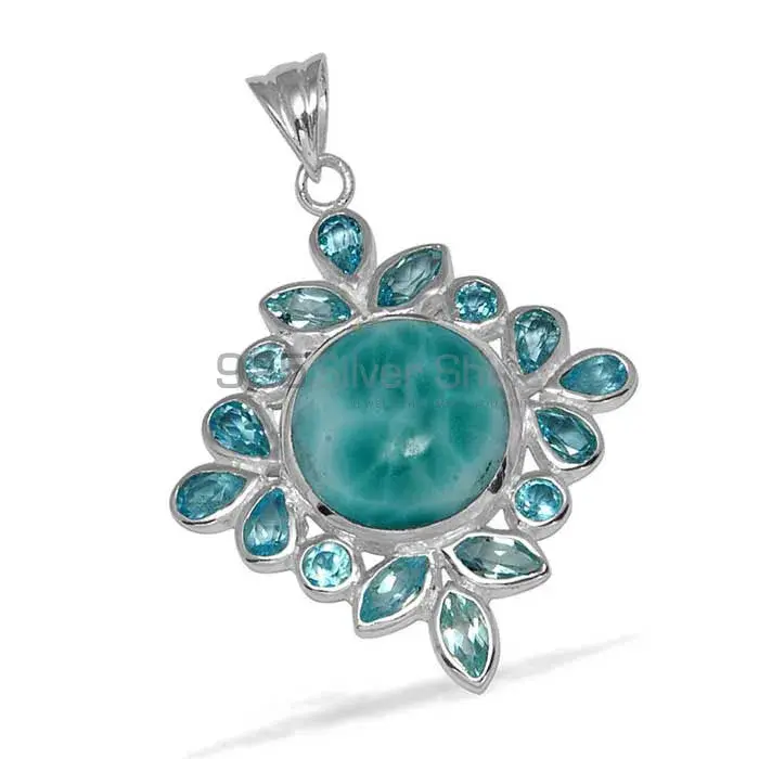Multi Gemstone Handmade Pendants In 925 Sterling Silver Jewelry 925SP1446_1