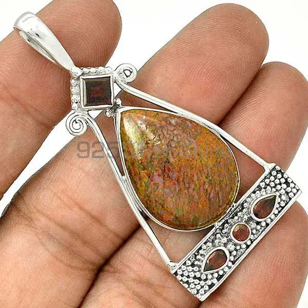 Wholesale Multi Gemstone Handmade Pendants In 925 Sterling Silver Jewelry 925SP25-8_0