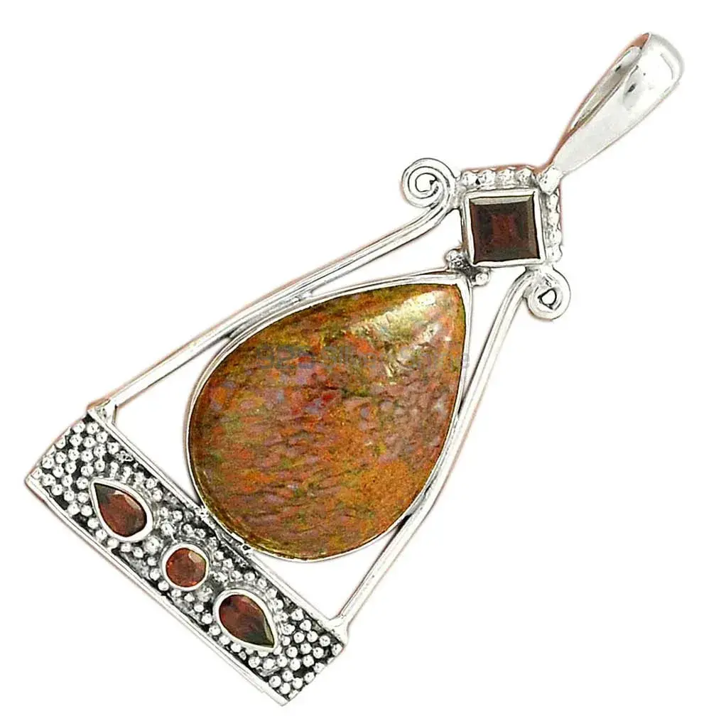 Wholesale Multi Gemstone Handmade Pendants In 925 Sterling Silver Jewelry 925SP25-8_2