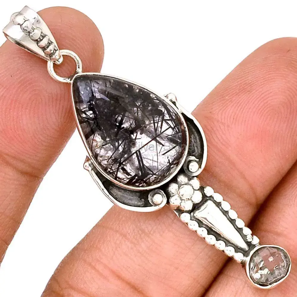 Wholesale Multi Gemstone Handmade Pendants In Solid Sterling Silver Jewelry 925SP081-1_0