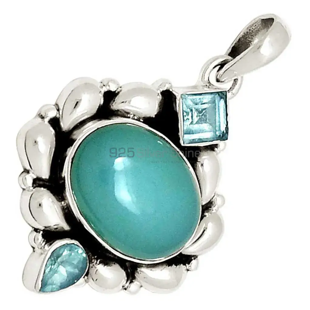 Multi Gemstone Handmade Pendants In Solid Sterling Silver Jewelry 925SP119-3_2