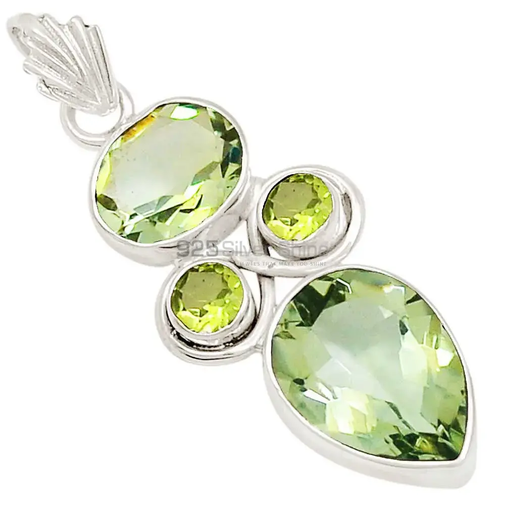Wholesale Multi Gemstone Handmade Pendants In Solid Sterling Silver Jewelry 925SP130
