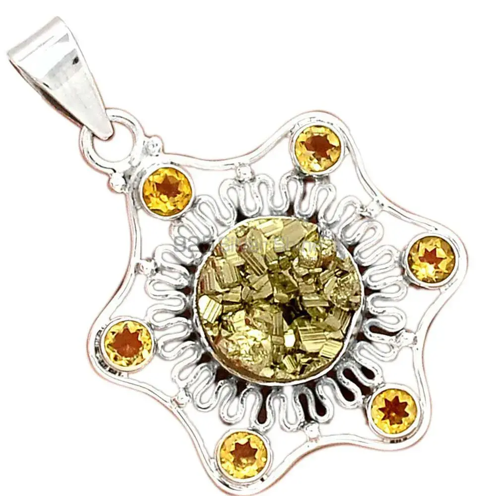 Wholesale Multi Gemstone Handmade Pendants In Solid Sterling Silver Jewelry 925SP15-2