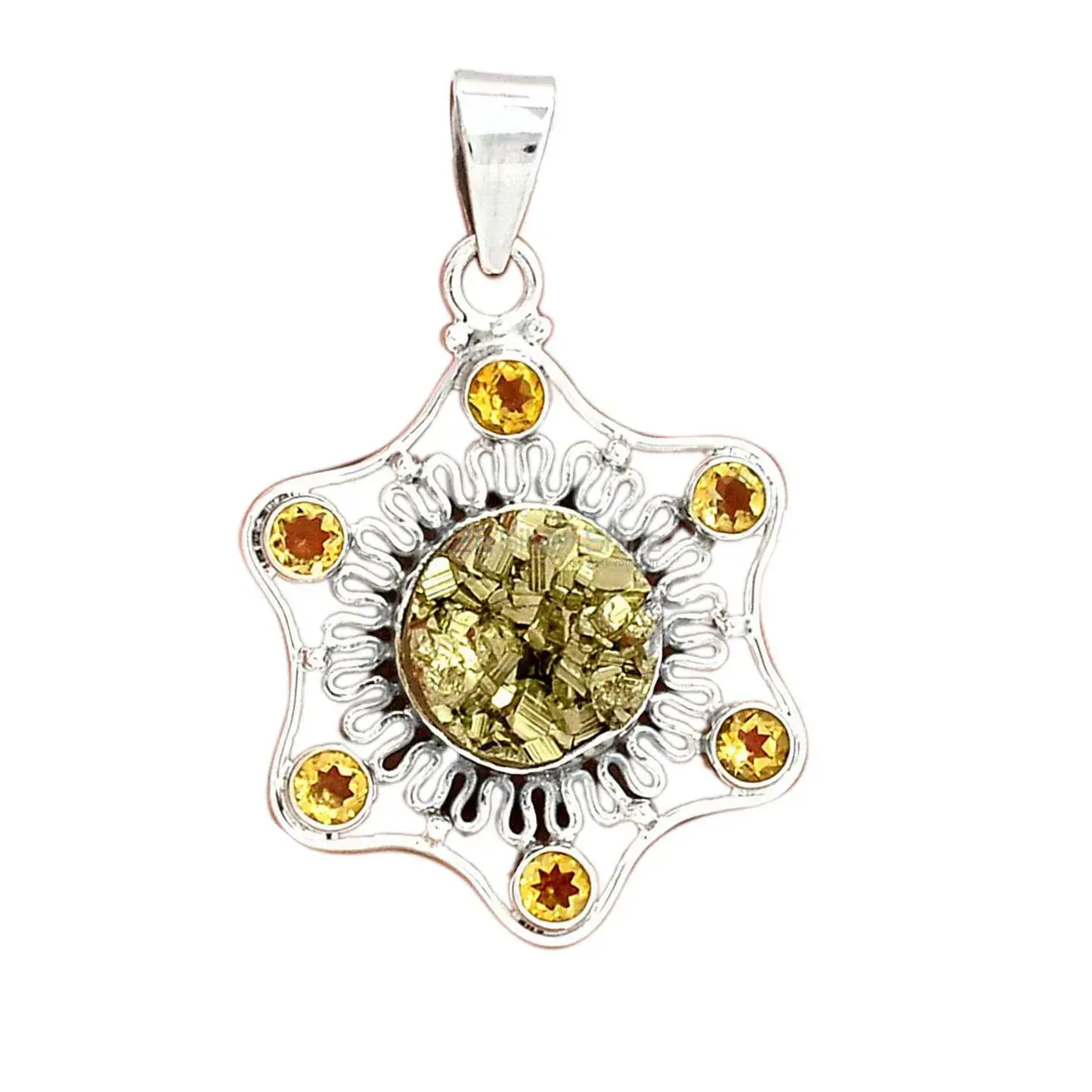 Multi Gemstone Handmade Pendants In Solid Sterling Silver Jewelry 925SP15-2_2