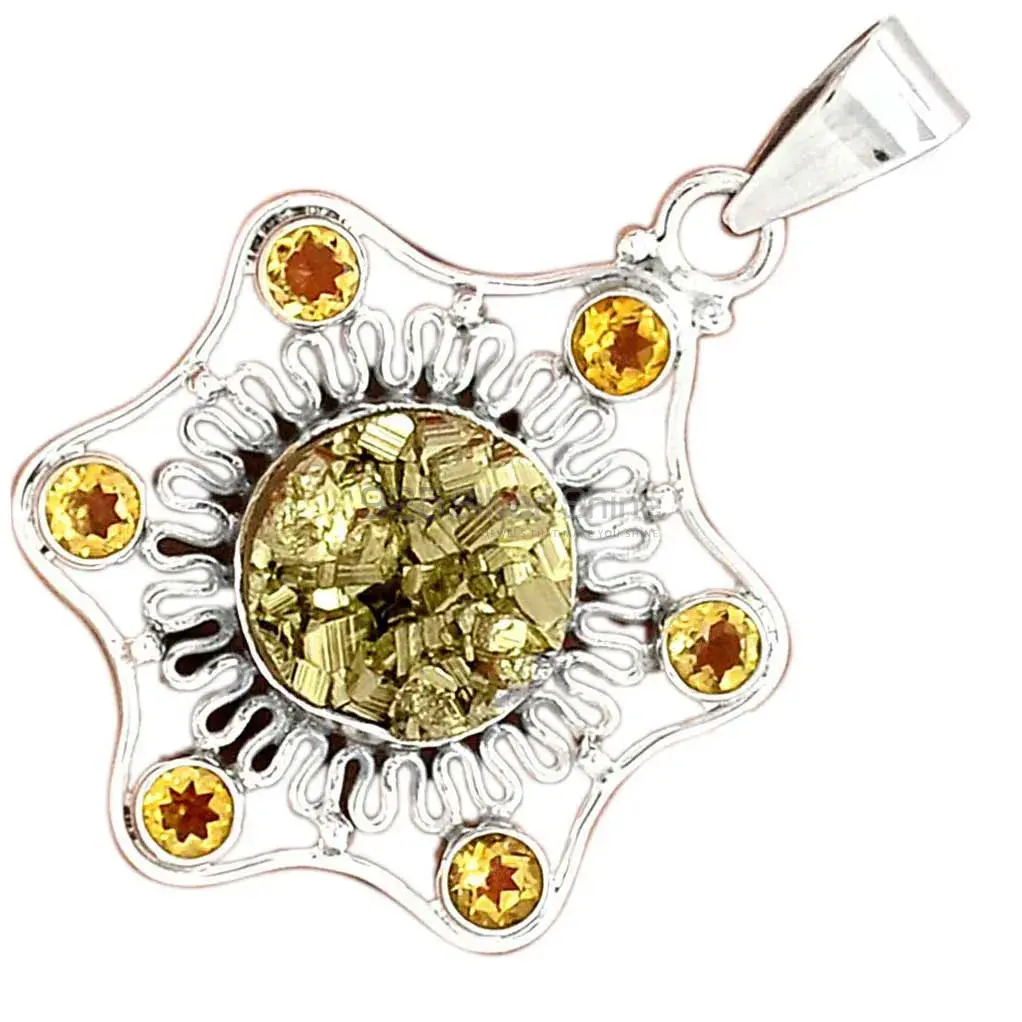 Wholesale Multi Gemstone Handmade Pendants In Solid Sterling Silver Jewelry 925SP15-2_2
