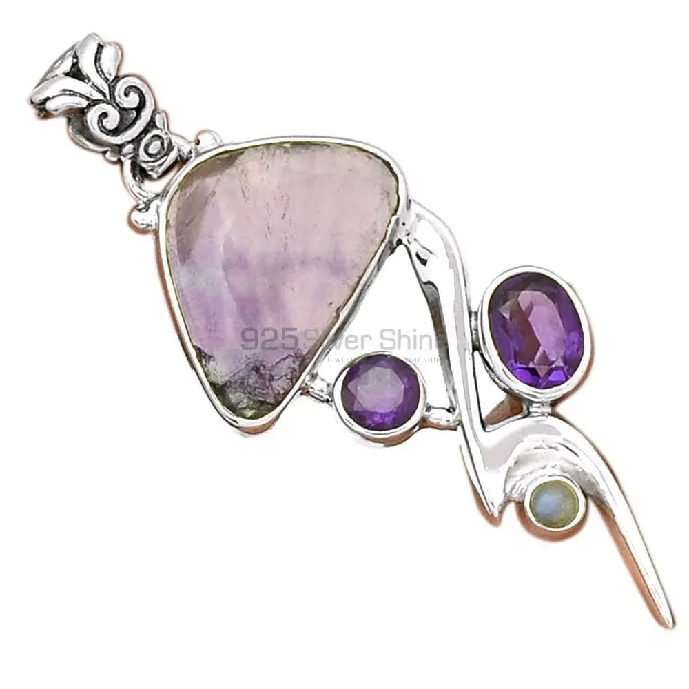 Multi Gemstone Pendants In 925 Solid Silver Jewelry 925SP093-2_2
