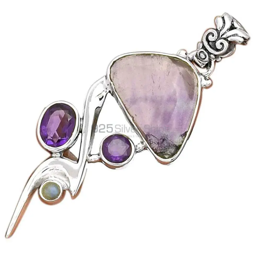 Multi Gemstone Pendants In 925 Solid Silver Jewelry 925SP093-2_3