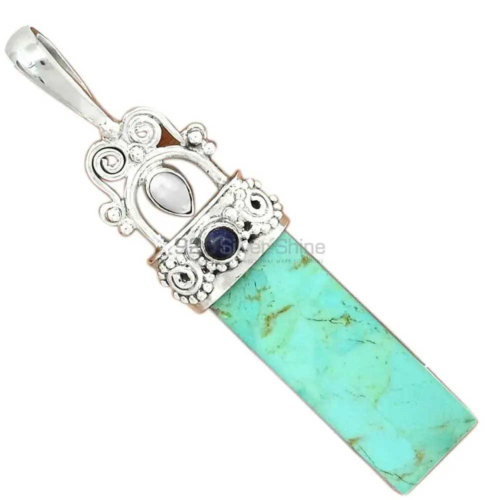 Multi Gemstone Pendants In 925 Solid Silver Jewelry 925SP59-1_2