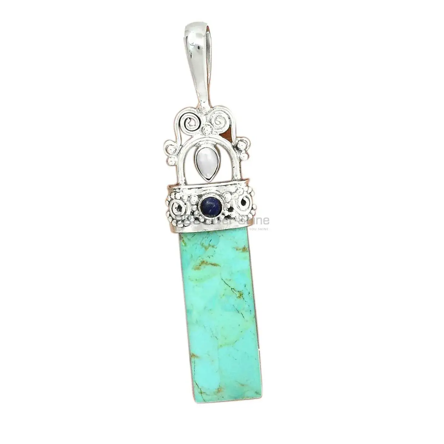 Multi Gemstone Pendants In 925 Solid Silver Jewelry 925SP59-1_3