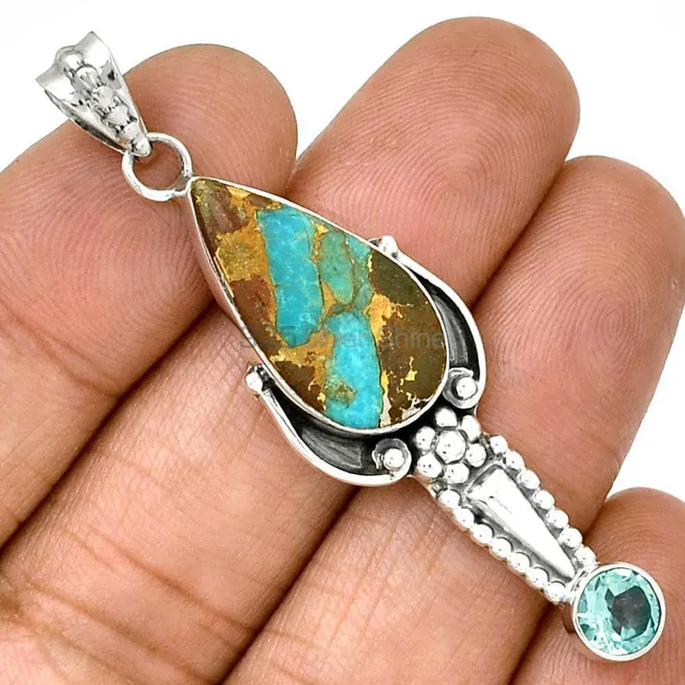 Multi Gemstone Pendants In Fine Sterling Silver Jewelry 925SP081-7_1
