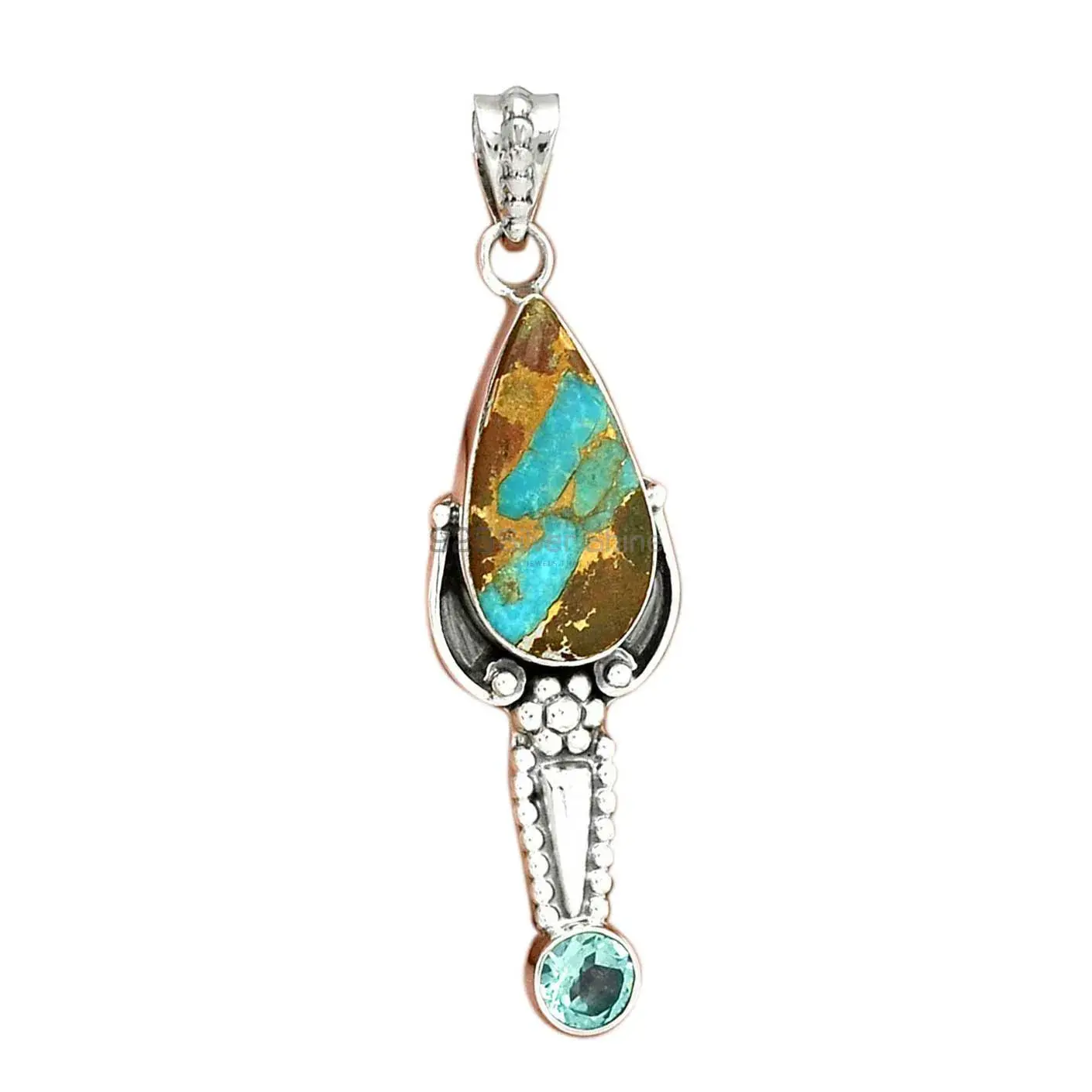 Multi Gemstone Pendants In Fine Sterling Silver Jewelry 925SP081-7_2