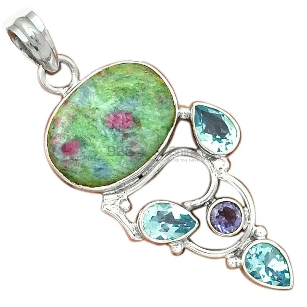 Multi Gemstone Pendants In Fine Sterling Silver Jewelry 925SP092-1_0