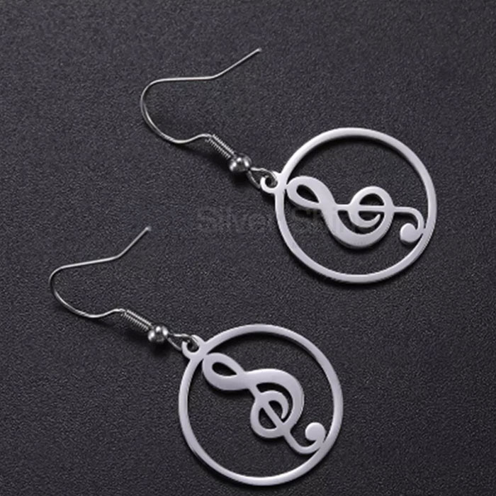Music Handmade Dangle Earring In Sterling Silver MSME414