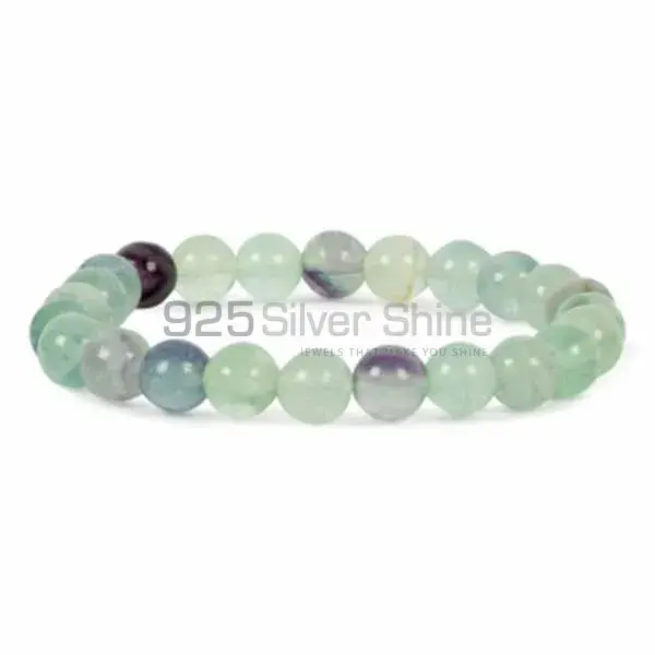 Wholesale Natural Fluorite Gemstone Beads Bracelets 925BB159