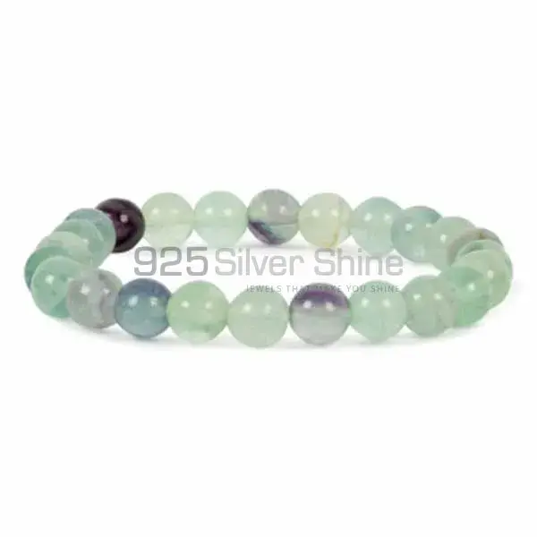Natural Fluorite Gemstone Beads Bracelets 925BB159