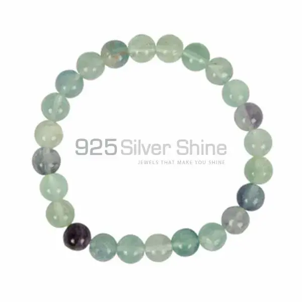 Wholesale Natural Fluorite Gemstone Beads Bracelets 925BB159_0