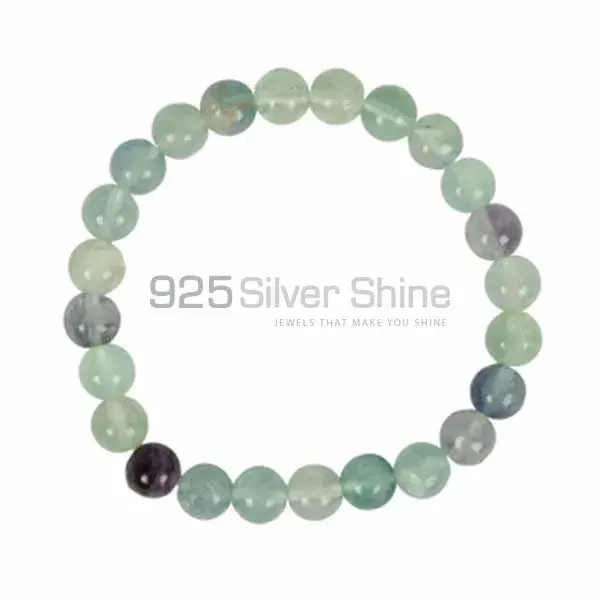 Natural Fluorite Gemstone Beads Bracelets 925BB159_0