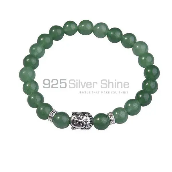 Natural Green Aventurine Gemstone Beads Bracelets 925BB126_0