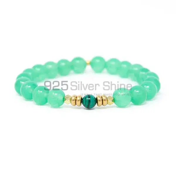 Wholesale Natural Green Aventurine Gemstone Beads Bracelets 925BB128