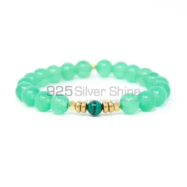 Natural Green Aventurine Gemstone Beads Bracelets 925BB128