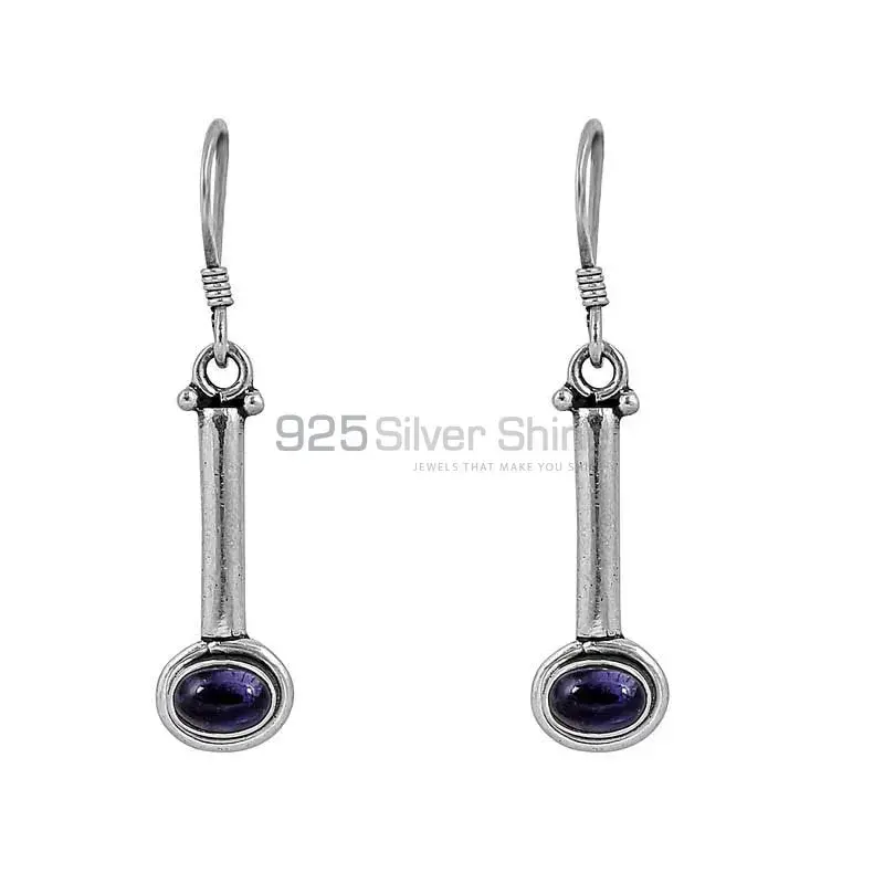 Natural Iolite Gemstone Earring In 925 Sterling Silver Jewelry 925SE71_1