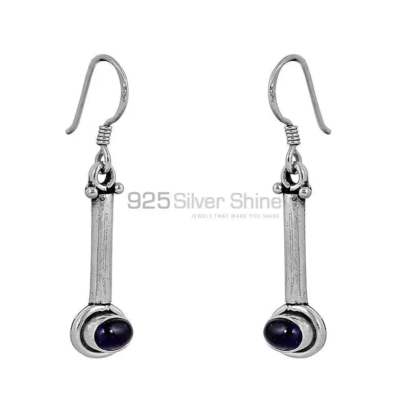Natural Iolite Gemstone Earring In 925 Sterling Silver Jewelry 925SE71_2