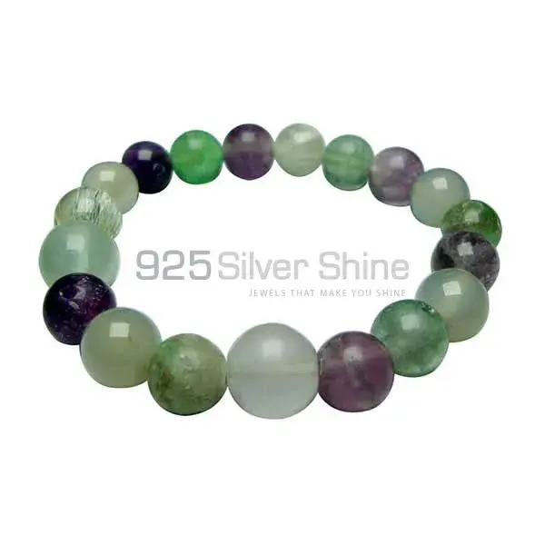 Natural Fluorite Gemstone Beads Bracelets 925BB158_0