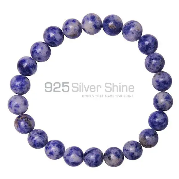 Wholesale Natural Loose Sodalite Gemstone Beads Bracelets 925BB222