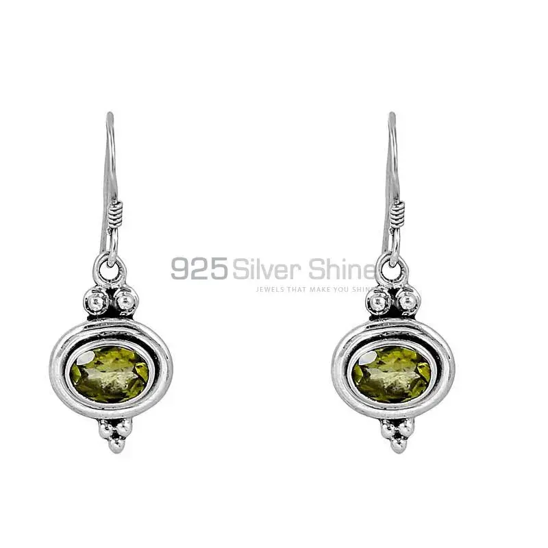 Wholesale Natural Peridot Gemstone Earring In Sterling Silver Jewelry 925SE105
