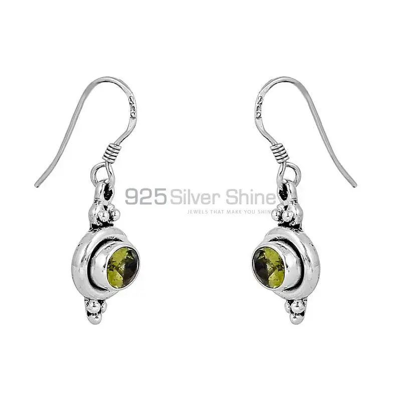 Wholesale Natural Peridot Gemstone Earring In Sterling Silver Jewelry 925SE105_0