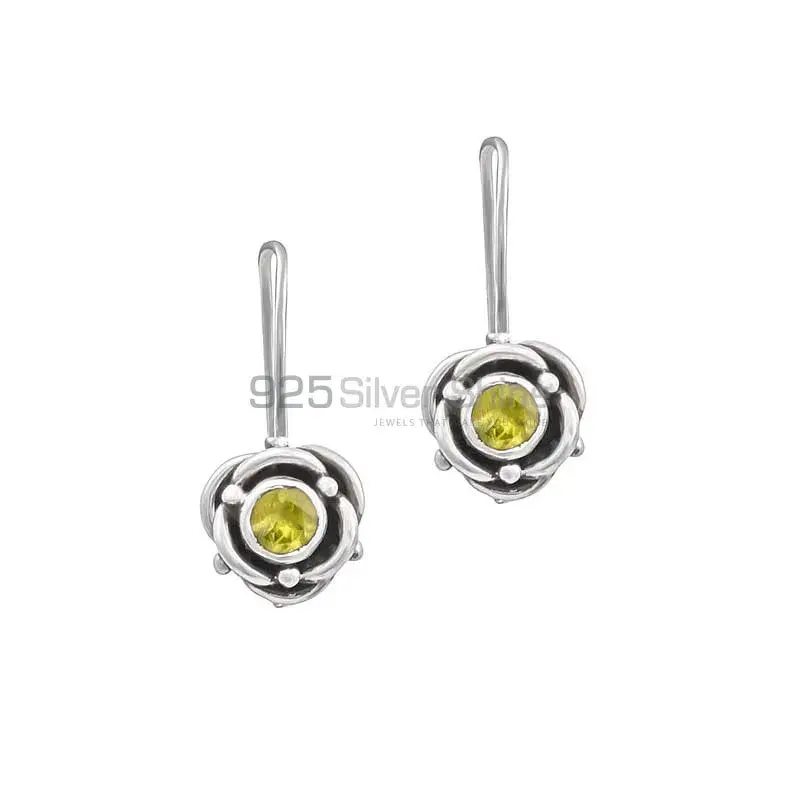 Wholesale Natural Peridot Gemstone Handmade Earring In 925 Silver 925SE26