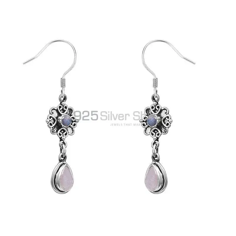 Wholesale Natural Rainbow Moonstone Handmade Earring In 925 Sterling Silver 925SE24_0