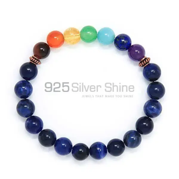 Natural Sodalite-Multi Chakra Gemstone Beads Bracelets 925BB219