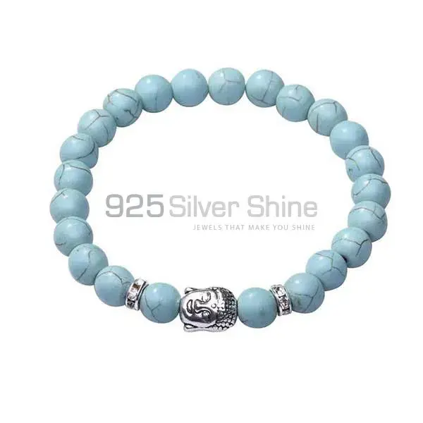 Wholesale Natural Turquoise Gemstone Beads Bracelets 925BB240