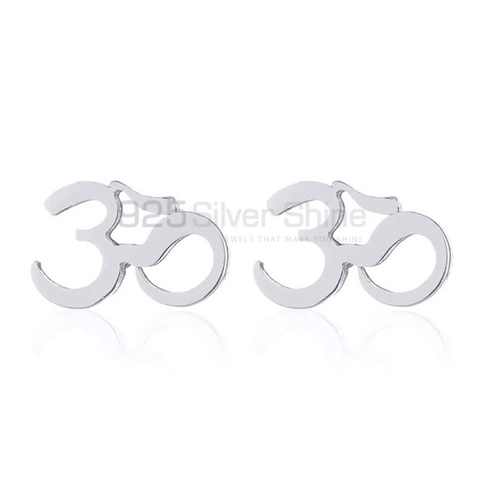 Om Symbol Stud Earring In 925 Silver SMME552