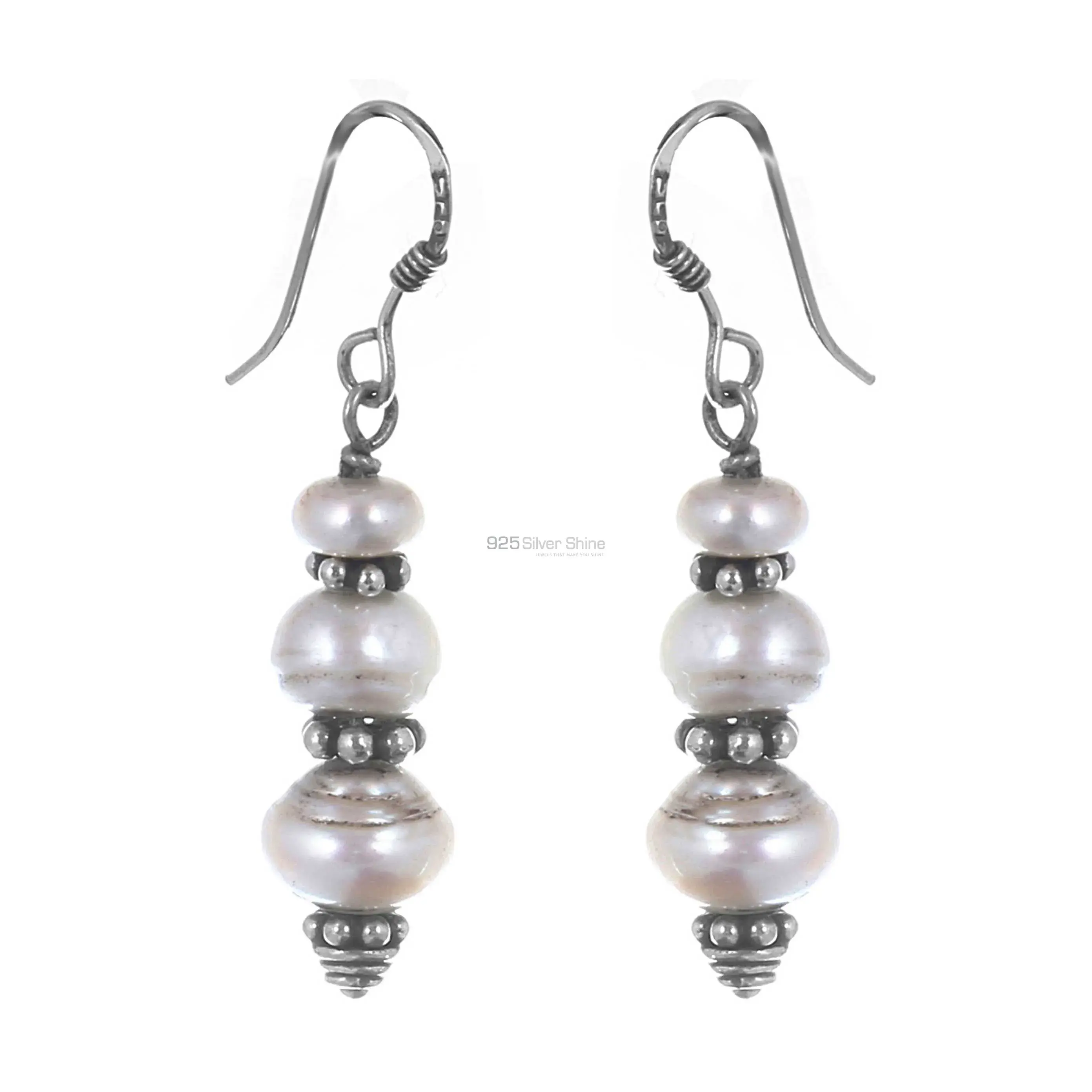 pearl Beads Earrings In Silver Jewelry 925SE161