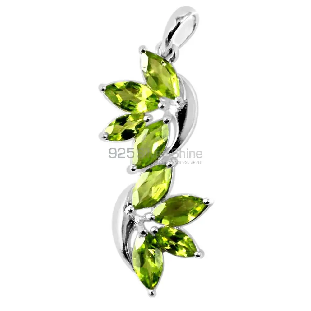 Wholesale Peridot Gemstone Handmade Pendants In 925 Sterling Silver Jewelry 925SP241-6_0