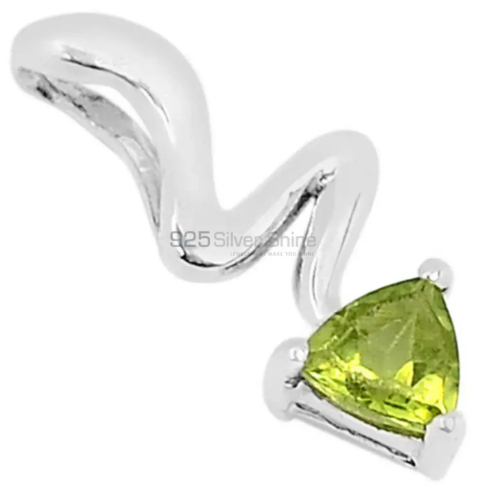 Wholesale Peridot Gemstone Handmade Pendants In 925 Sterling Silver Jewelry 925SSP318-6